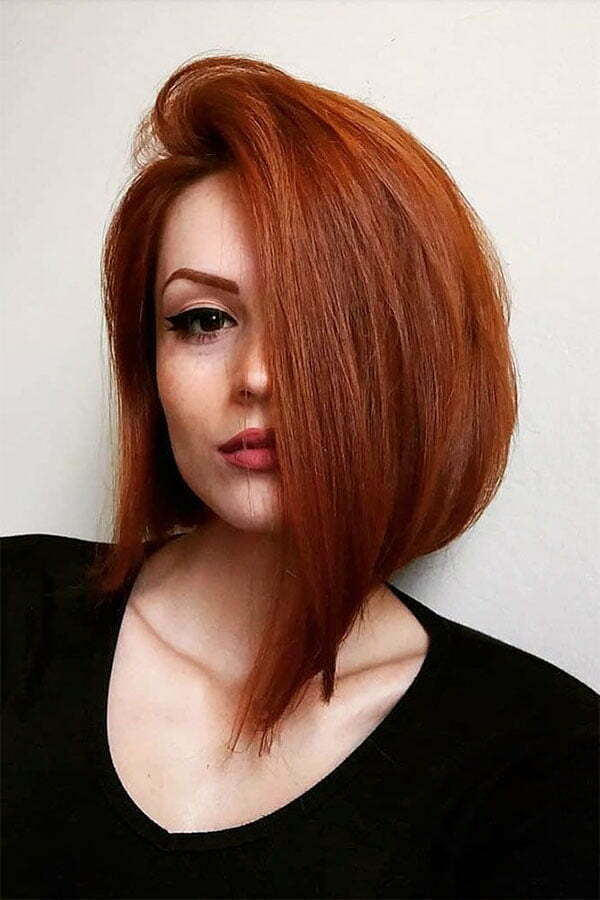 red color short hair