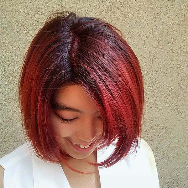 red hair color short hair