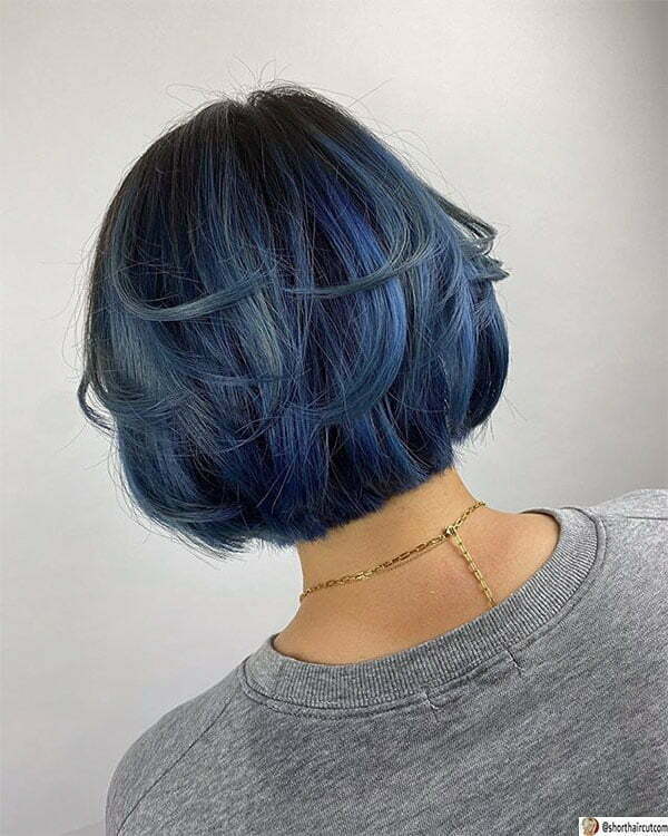 short blue hair cut