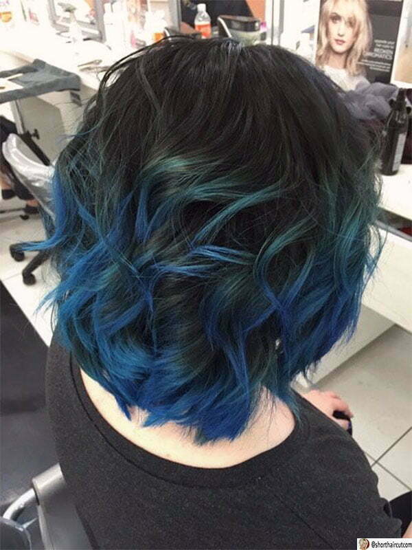short blue hair female