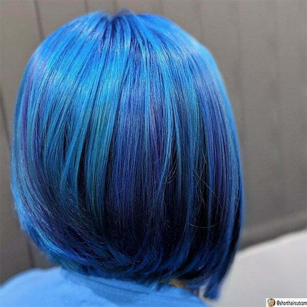 short blue hair style