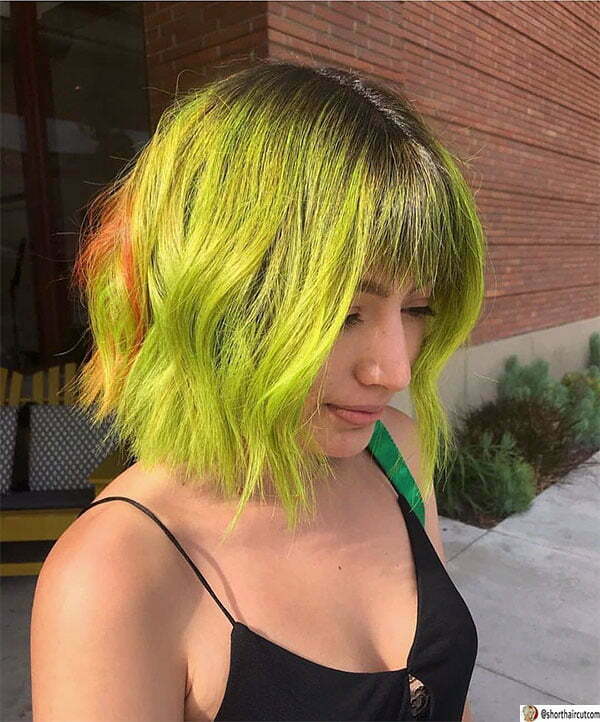 short green hair woman