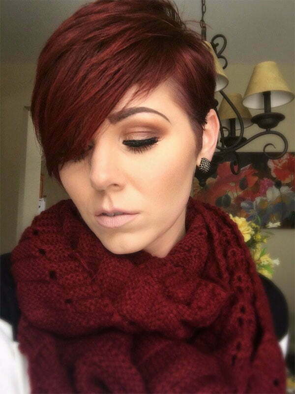short hair color red