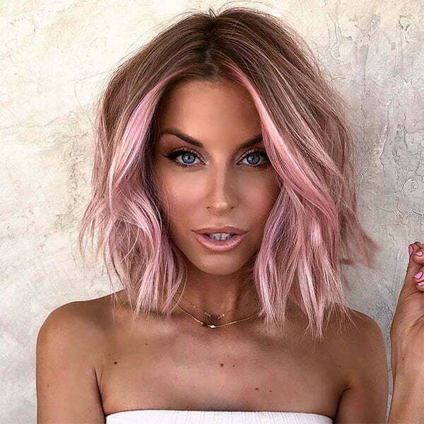 short hair pink color ideas
