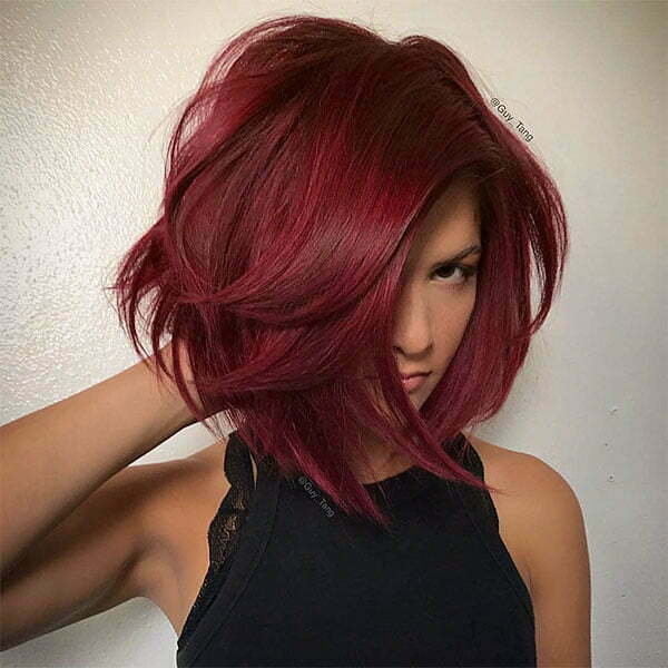 short hair red color