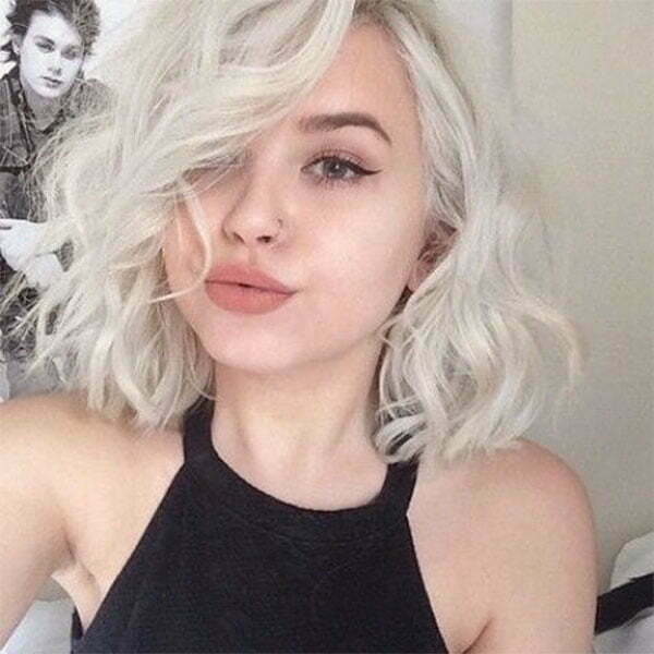 short hair with blonde color