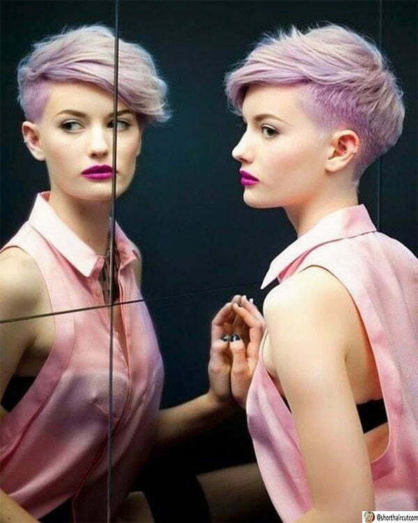 short hair with purple