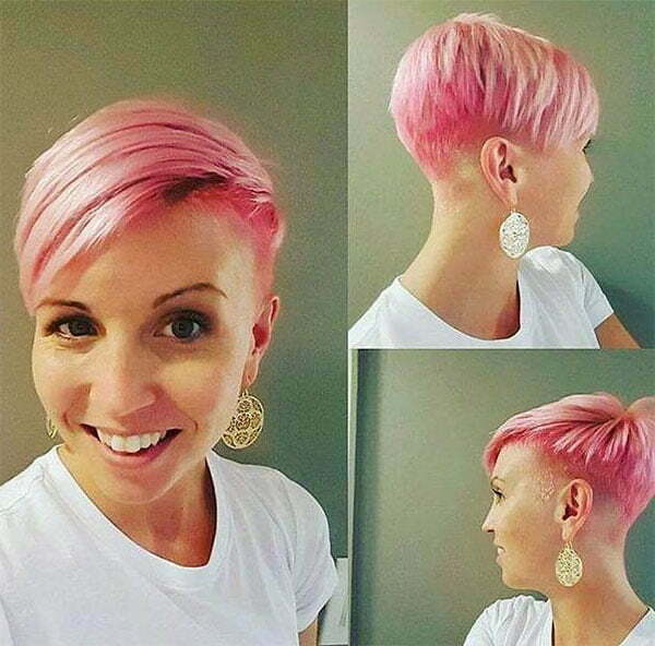 short haircuts for women pink