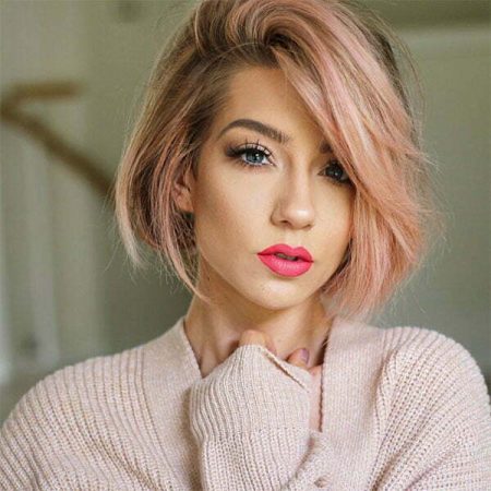 short hairstyles for pink hair
