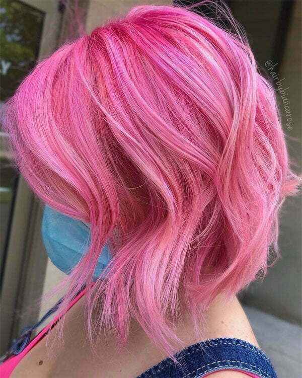 short pink hair styles