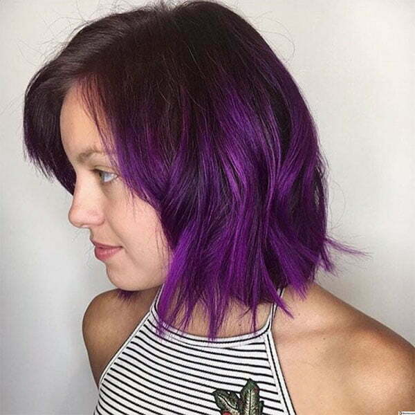 short purple hair looks