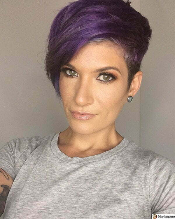 short purple hair style