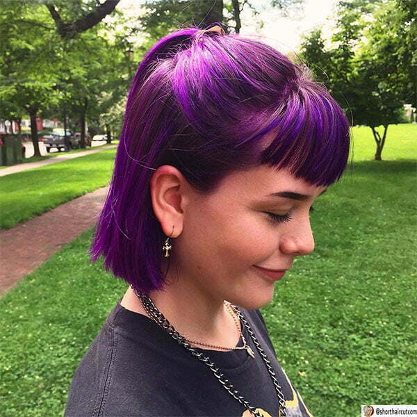 short purple haircuts