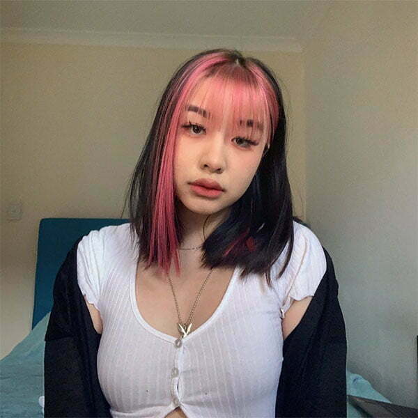 trendy short pink hairstyles
