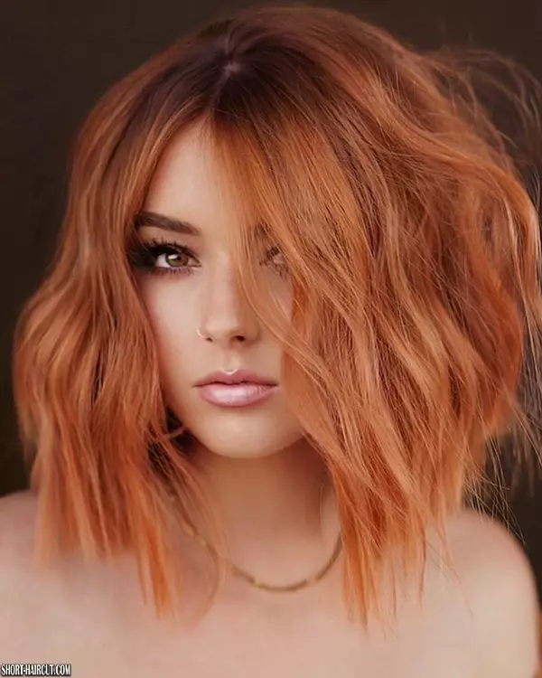 Messy Short Copper Hair Color