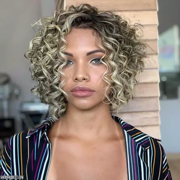 Short Curly Blonde Hairstyle