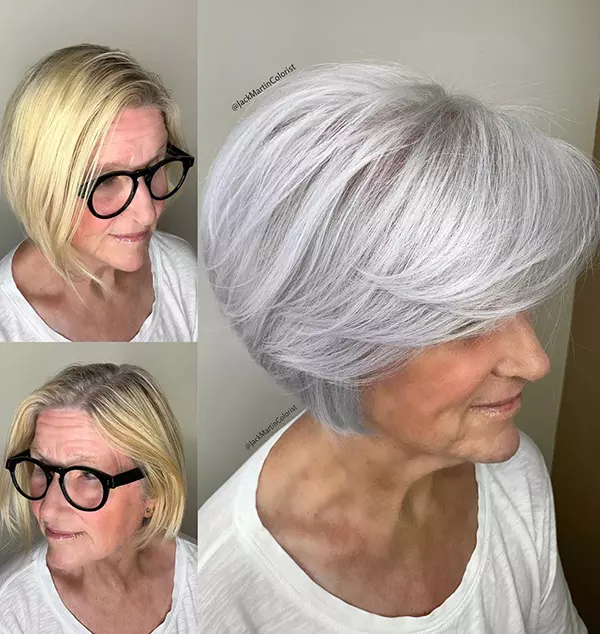 Layered Bob for Older Women with Thin Hair