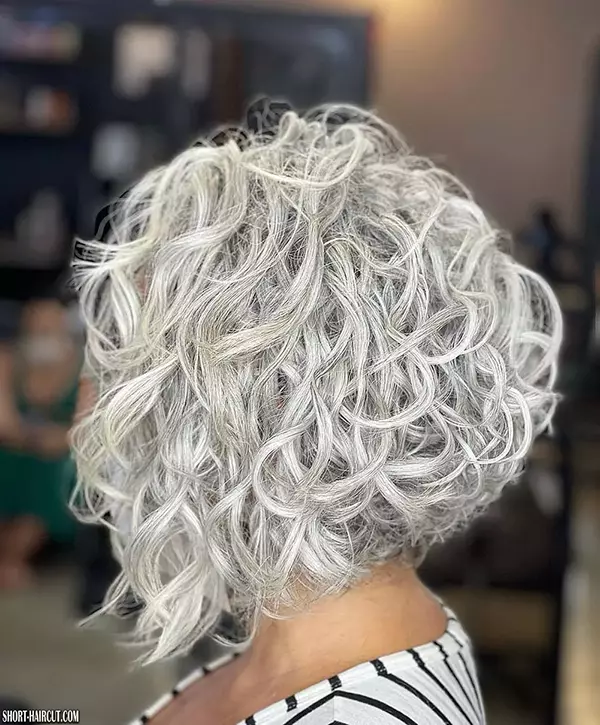 Short Curly Grey Hairstyle