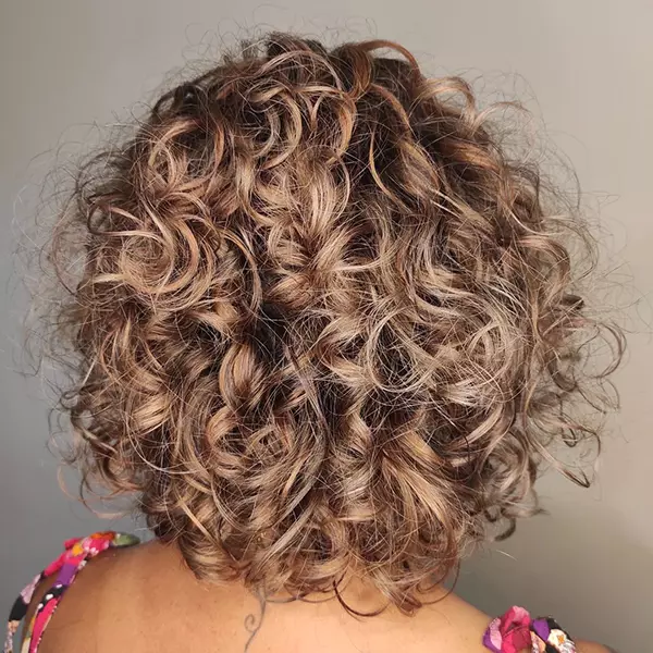 Short Curly Hairstyle Back View