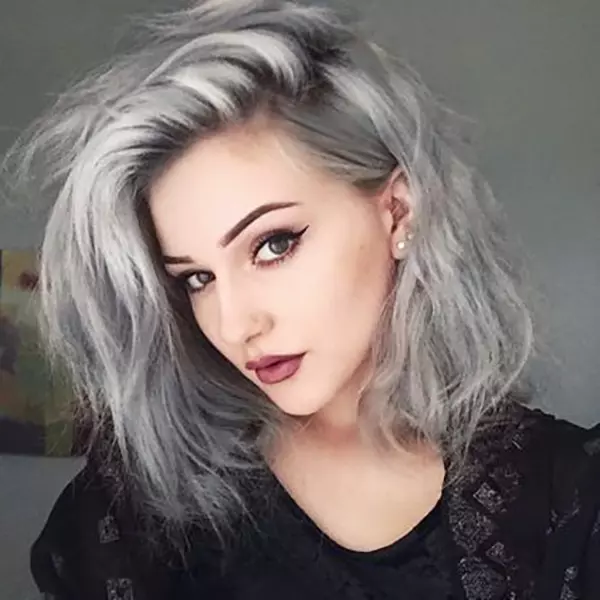 Messy Short Grey Hair Color