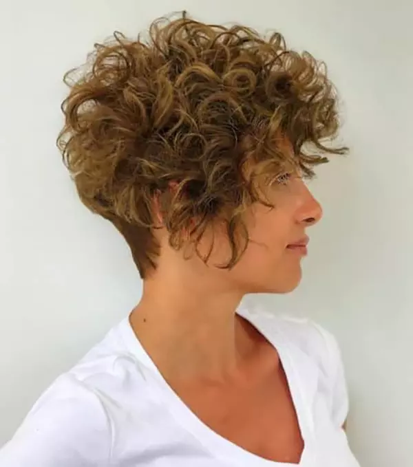 Curly Pixie Cut with Bangs for Thick Curly Hair