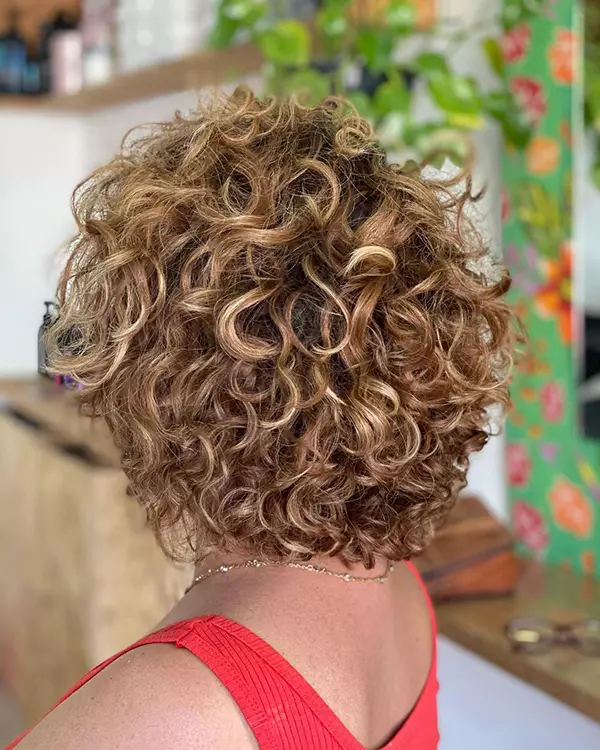 Short Curly Hairstyle Back View