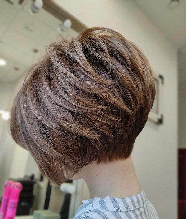 Short Layered Brown Hair Color 2023