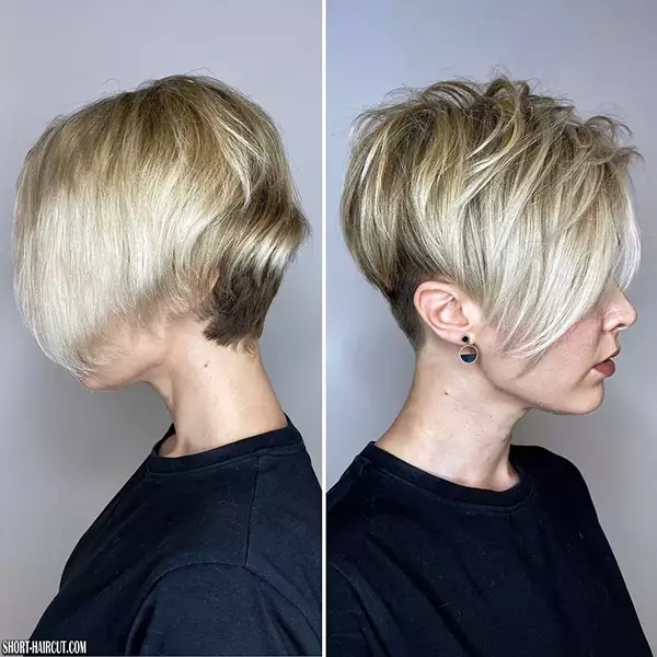 Short Layered Blonde Pixie Haircuts