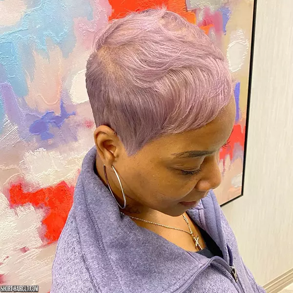 Short Purple Hair Color for Black Women
