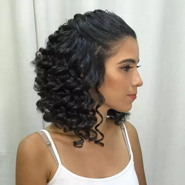 Short Curly Wedding Hairstyle