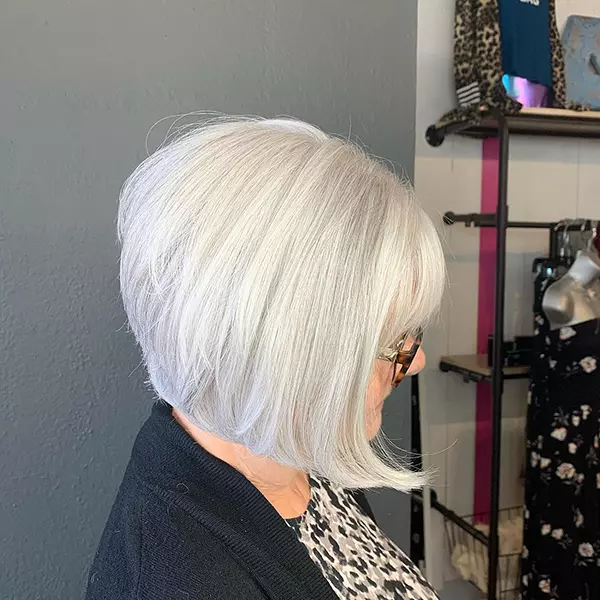 Layered Swing Bob with Bangs for Women Over 60