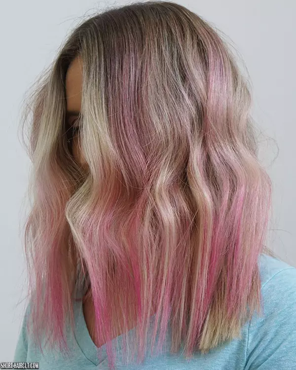 Short Hairstyles With Pink Highlights
