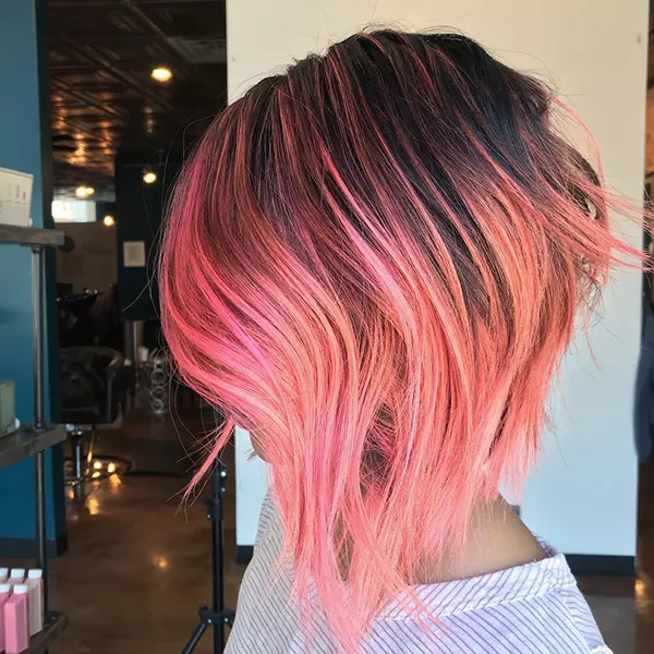 Pink Balayage Short Hair