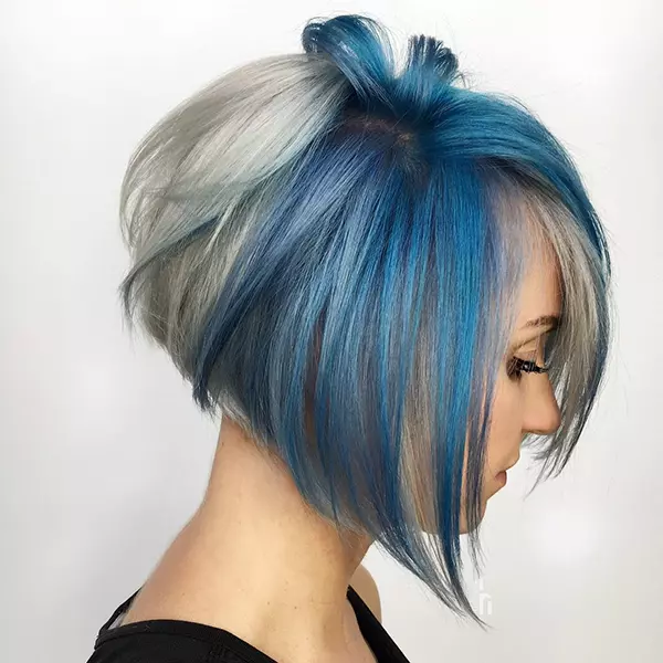 Short Blonde And Blue Hair