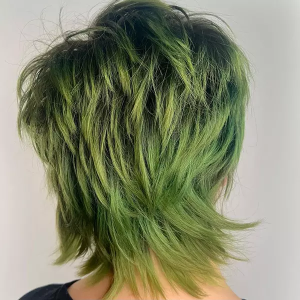 Green Pixie Cut