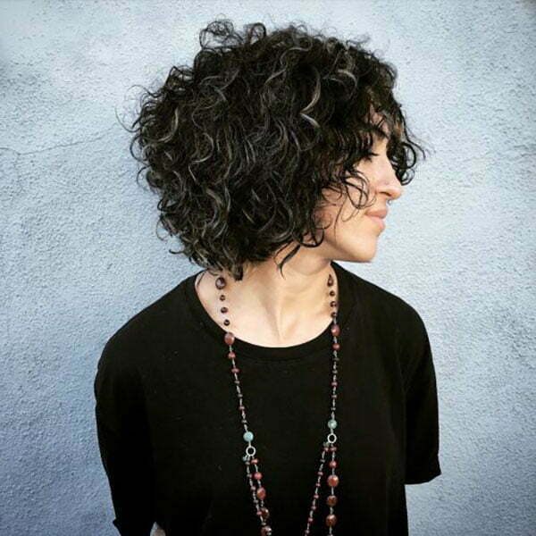 Curly Hair with Silver Shades