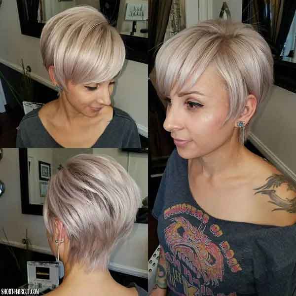 Ash Blonde Pixie Cut