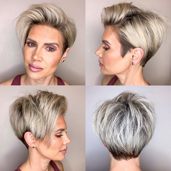Pixie Cut Front And Back View