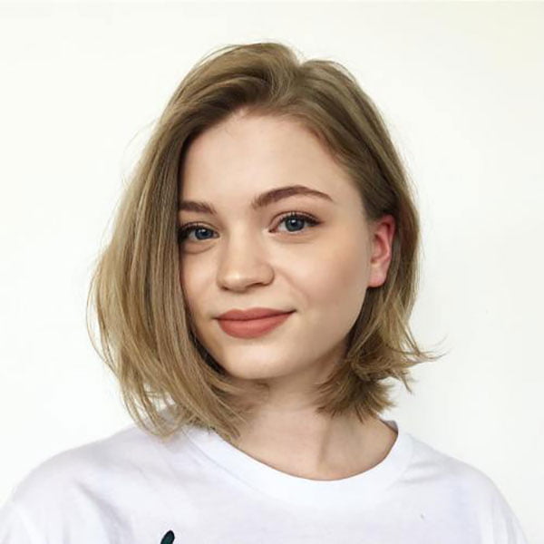 Cute A-Line Bob for Round Faces