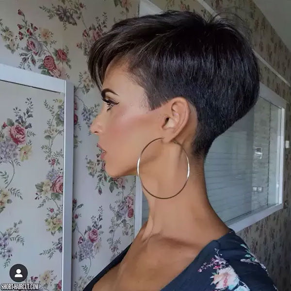 Shaved Pixie With Long Bangs