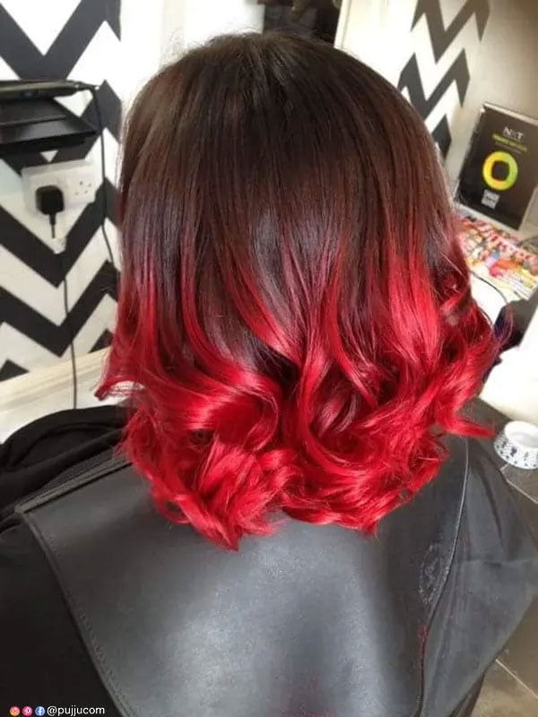 Red Blonde Ombre Short Hair