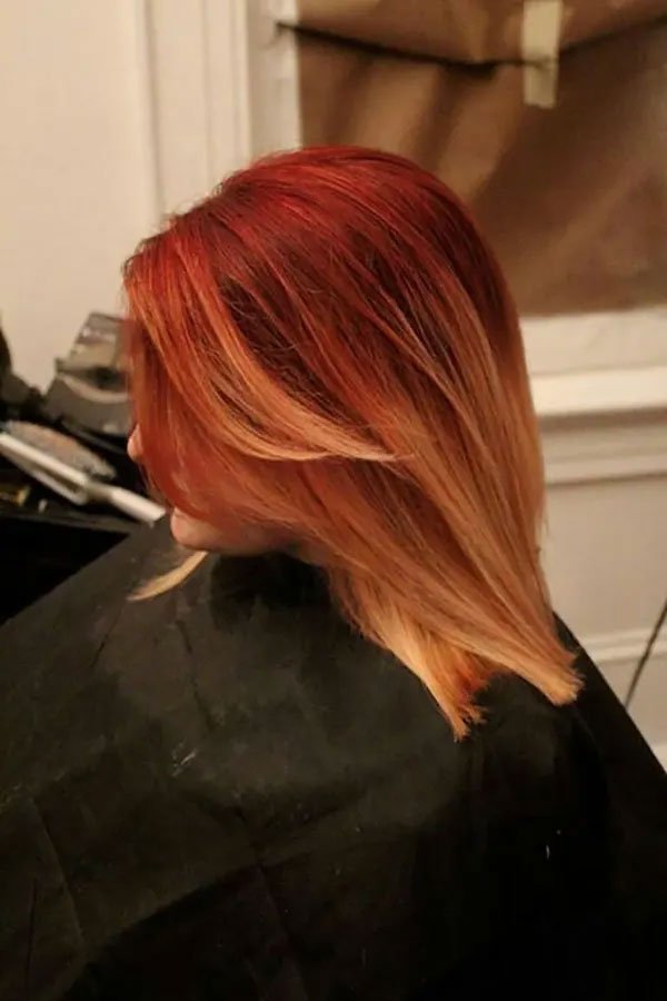 Short Hair Red Ombre