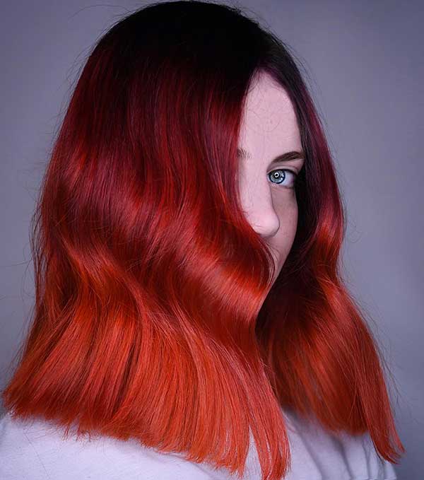Red Ombre Short Hair