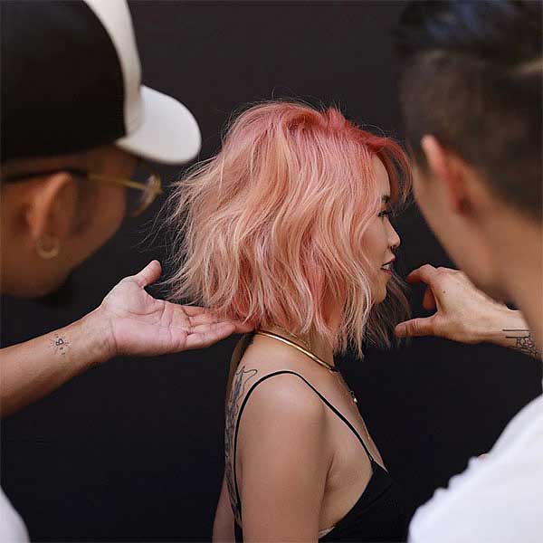 Pink And Blonde Short Hair