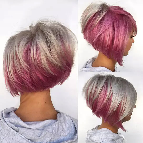Pink And Blonde Short Hair