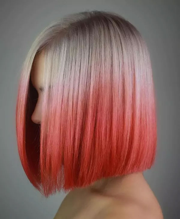 Short Blonde Hair With Pink Underneath