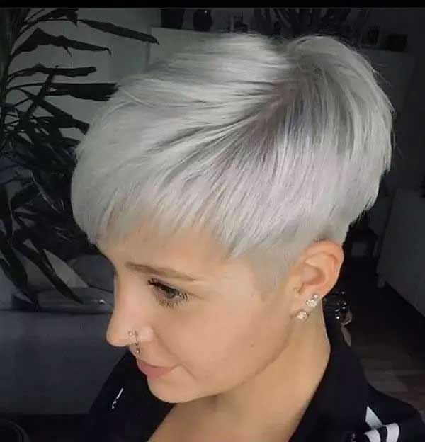 Pixie Haircut Short Grey Hair