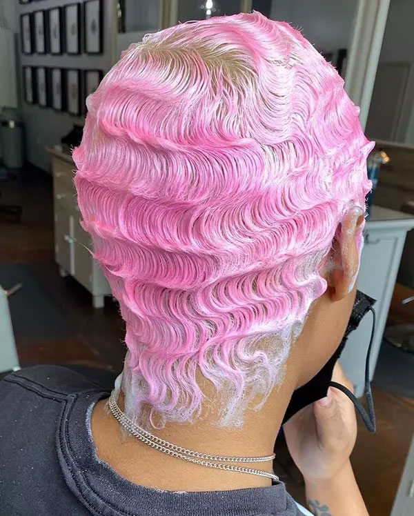 Short Blonde Pink Hair