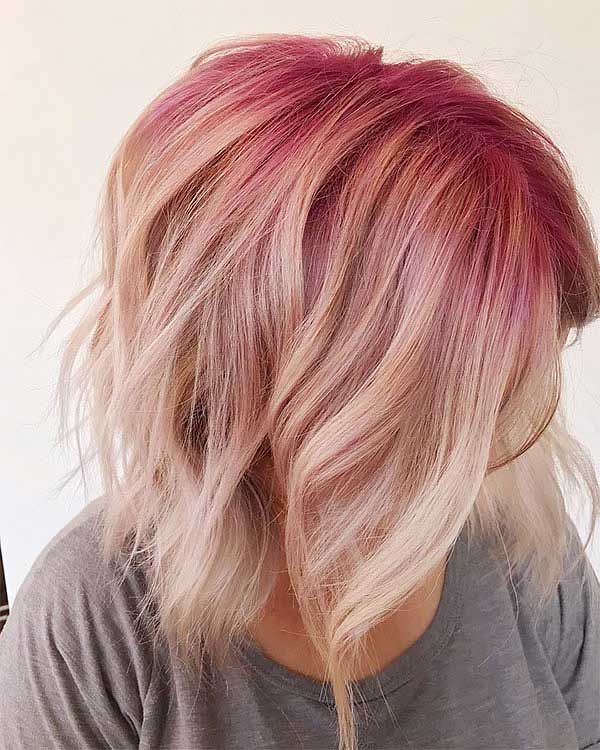 Short Blonde Pink Hair