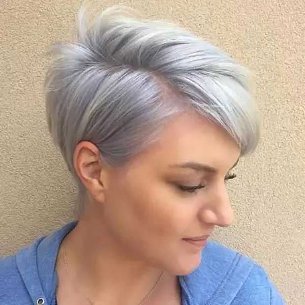 Short Pixie Cut Grey Hair